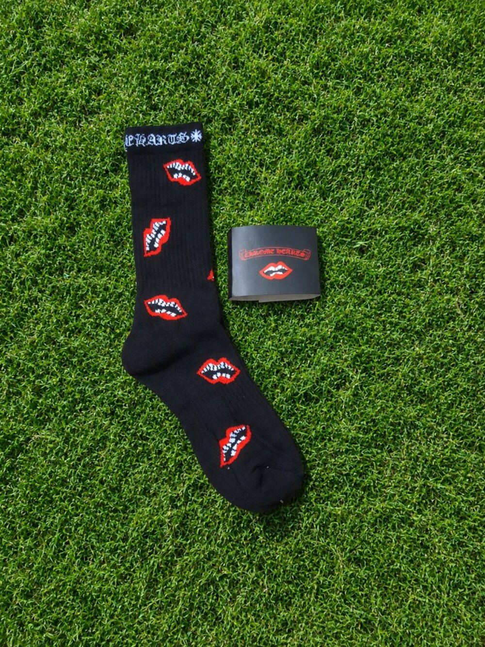 black chrome hearts socks